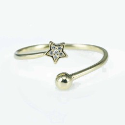 Ring Star 3+5mm. Circonia gold