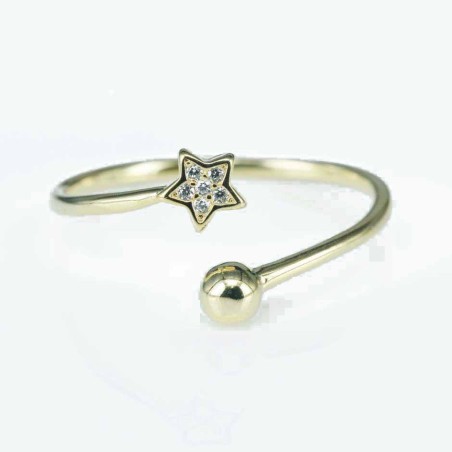 Ring Star 3+5mm. Circonia gold