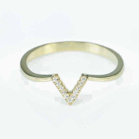 Ring V Design 6mm. Circonia