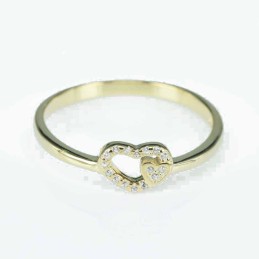 Ring Heart  6mm. Circonia gold