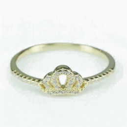 Ring Crown 6mm. Circonia gold