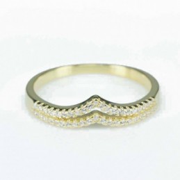 Ring Crown 4mm. Circonia gold
