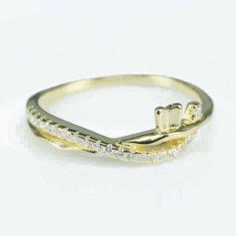Ring Snake 6mm. Circonia gold