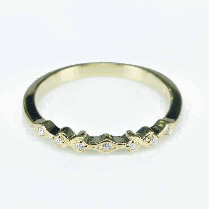 Ring Rhombus 3mm. Circonia gold