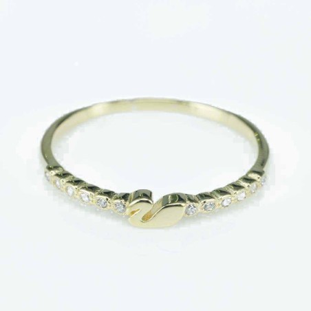 Ring Swan 3mm. Circonia gold