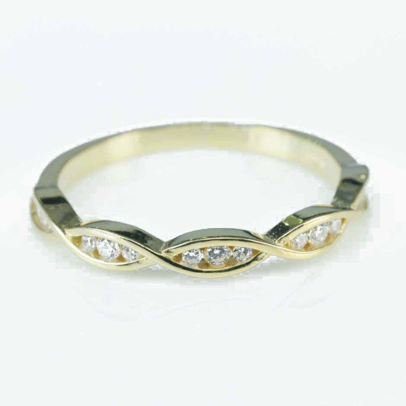 Ring Rhombus 3mm. Circonia gold