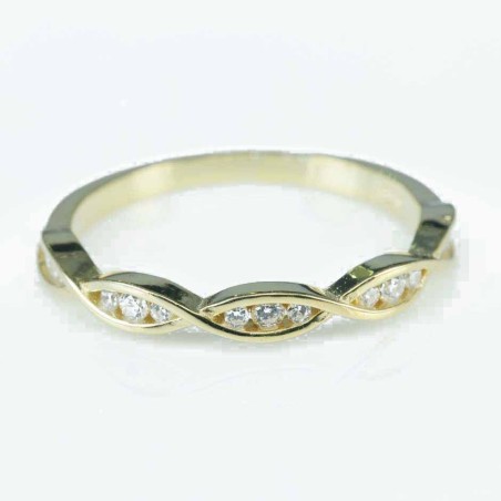 Ring Rhombus 3mm. Circonia gold