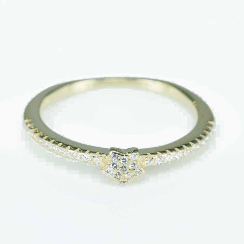 Ring Star 5mm. Circonia gold