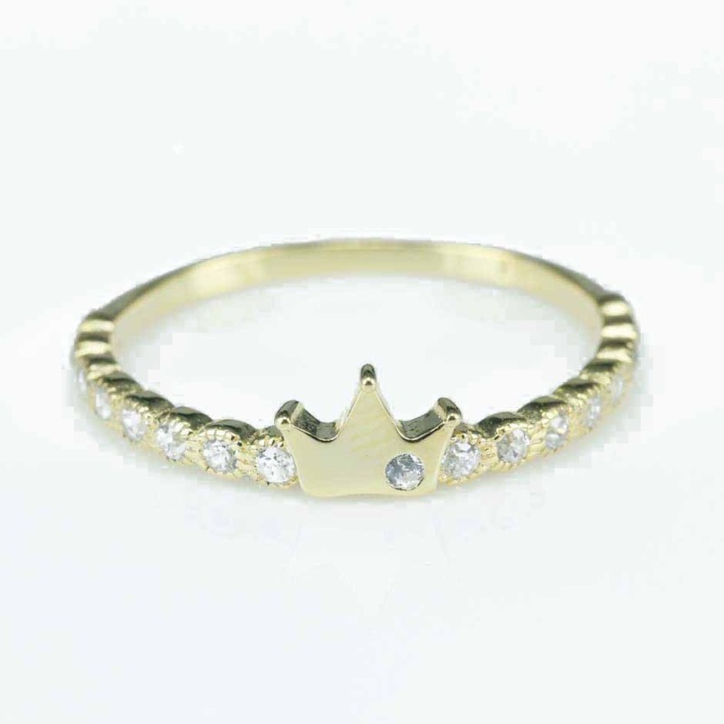 Ring Crown 5mm. Circonia gold