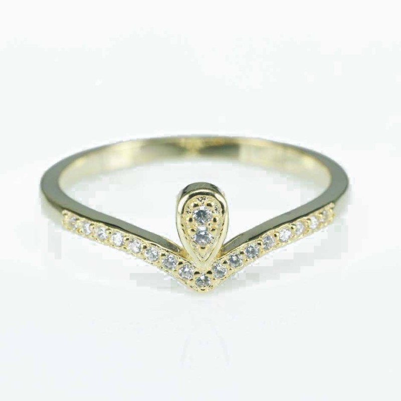 Ring Drop 7mm. Circonia gold