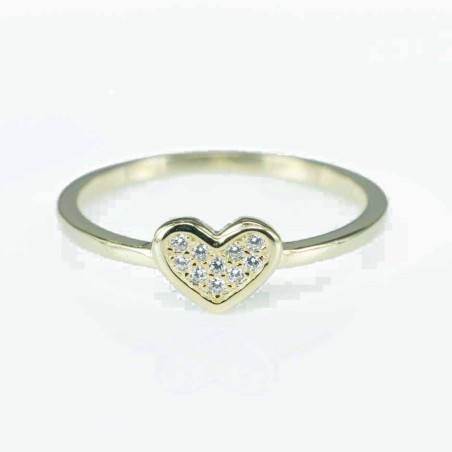 Ring Heart 7mm. Circonia gold