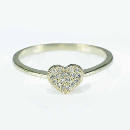 Ring Heart 6mm. Circonia gold