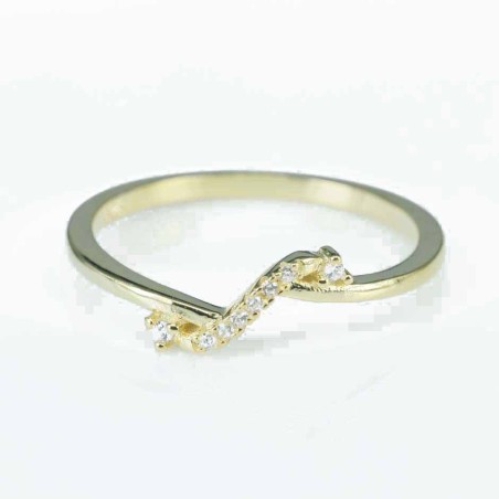 Ring Snake 4mm. Circonia gold