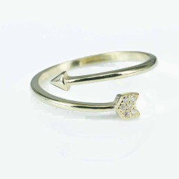 Ring Arrow 4mm. Circonia gold