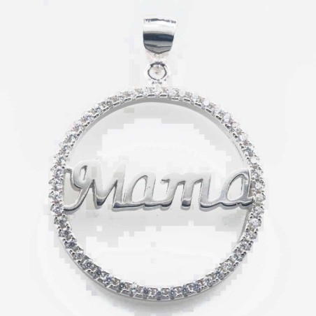 Pendant  Round Mama 24mm. Circonia