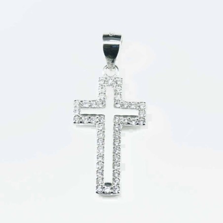 Pendant Cross 12x22mm. Circonia