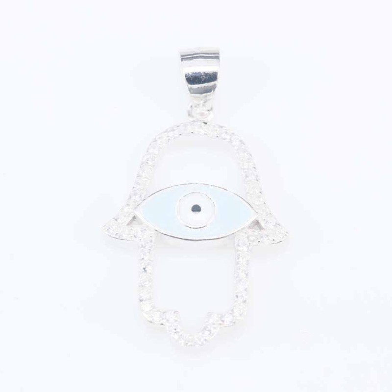 Pendant  Hand Eye 11x19mm. Circonia