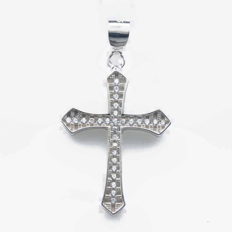 Pendant Cross 19x28mm. Circonia