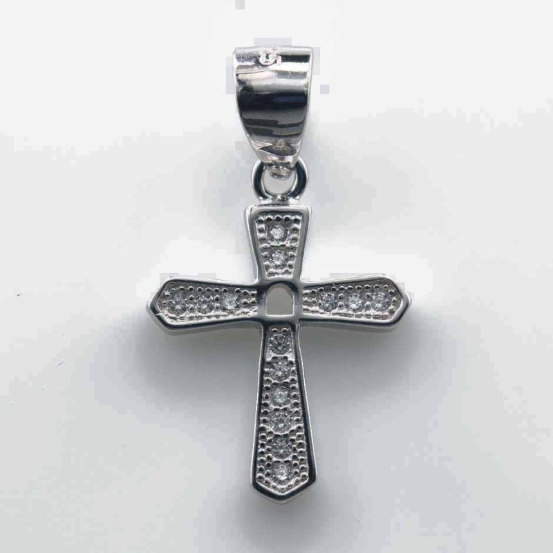 Pendant Cross 12x18mm. Circonia