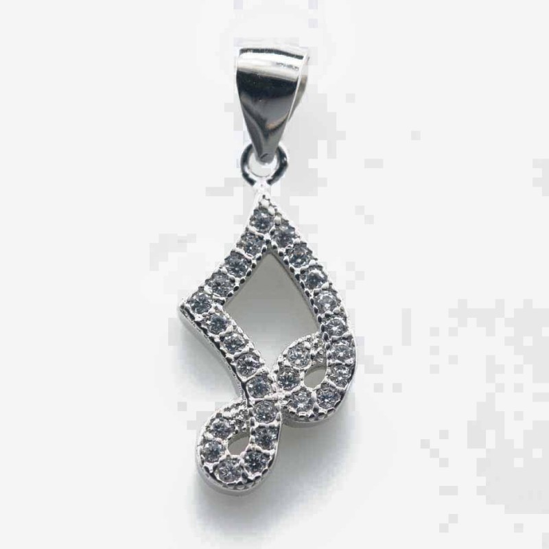 Pendant Music 8x25mm. Circonia