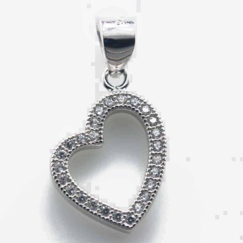 Pendant Heart 13x19mm. Circonia