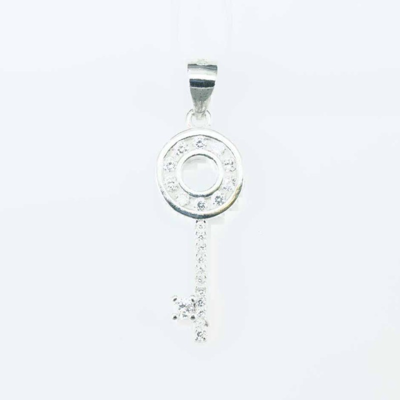 Pendant Key 9x24mm. Circonia