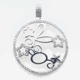 Pendant Flower 29mm. Circonia