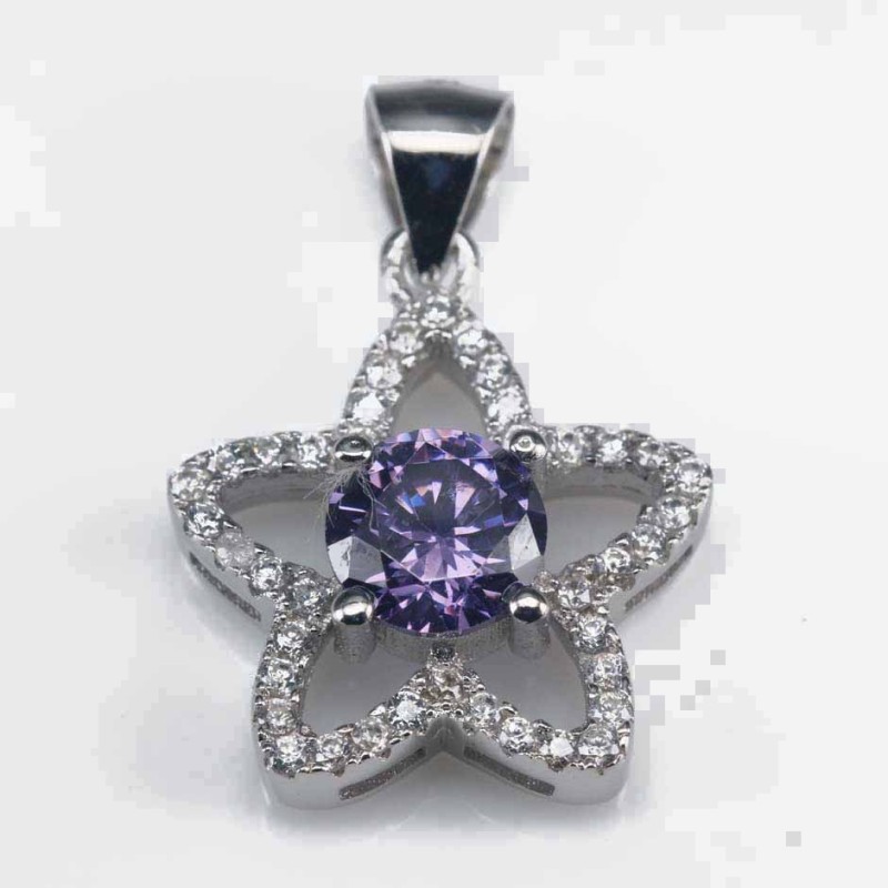 Pendant Star 14mm .Circonia