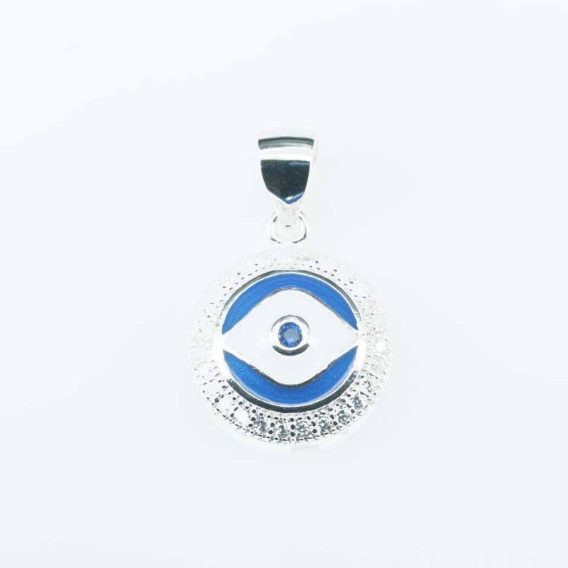 Pendant Round in Eye 14mm. Circonia