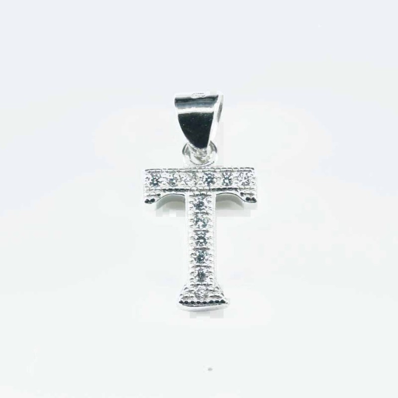 Pendant  T"  9x14mm. Circonia