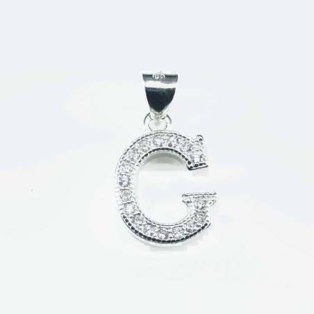 Pendant  G"  10x14mm. Circonia