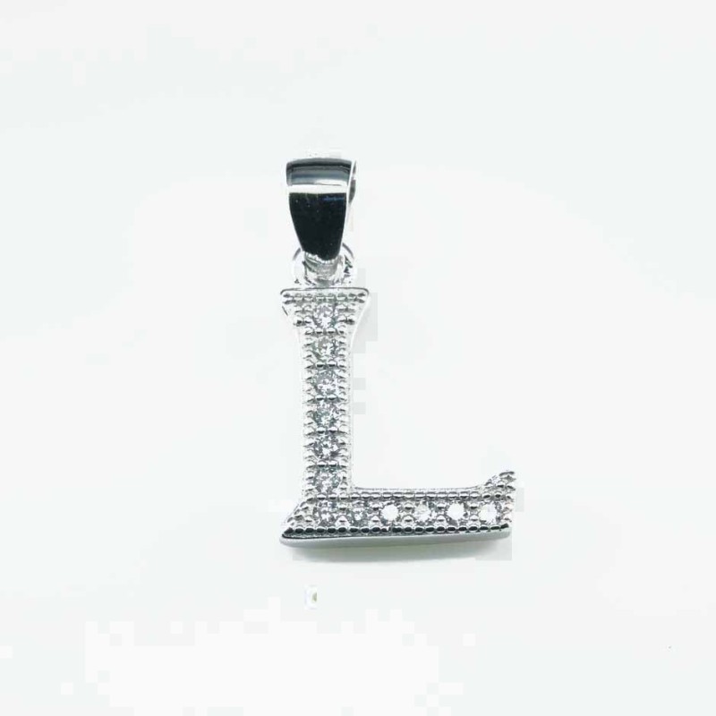 Pendant  L"  10x14mm. Circonia