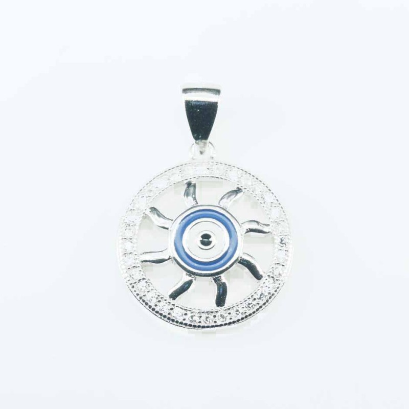 Pendant Round in Eye 17mm. Circonia