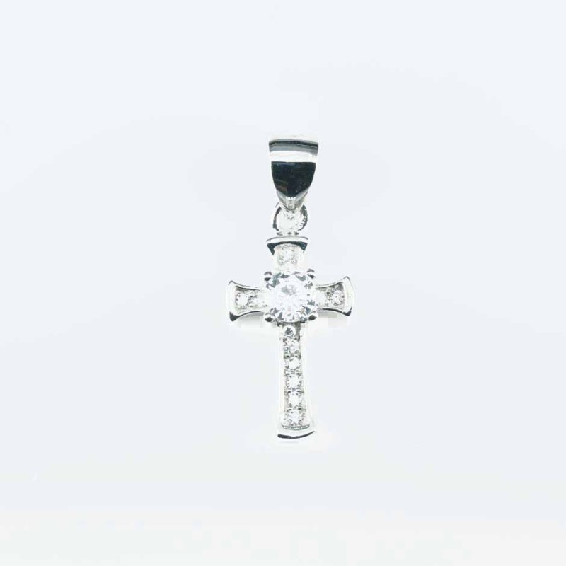 Pendant Cross 10x19mm. Circonia