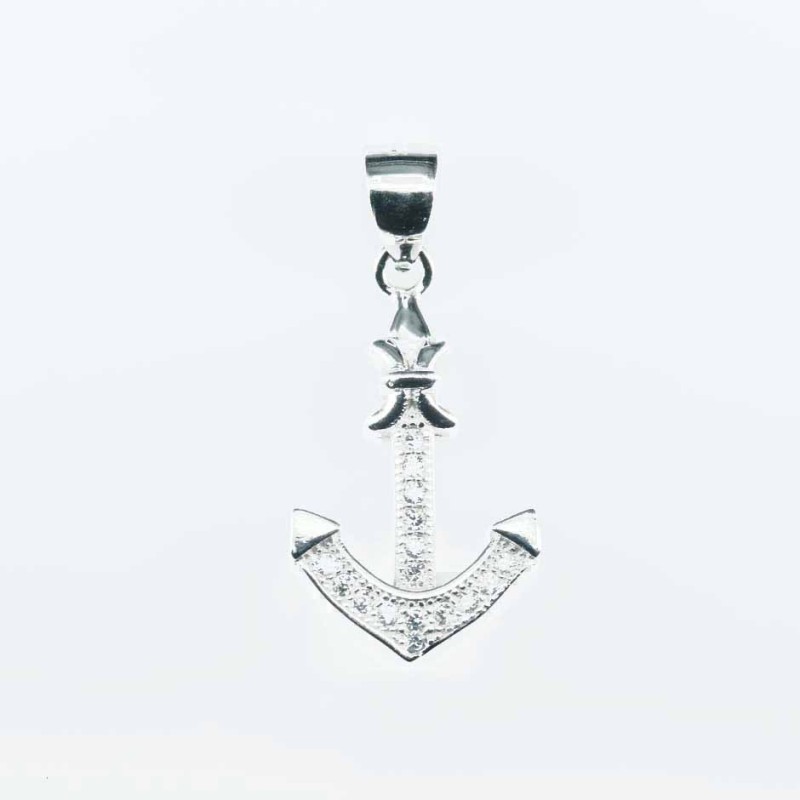 Pendant  Anchor  13x23mm. Circonia