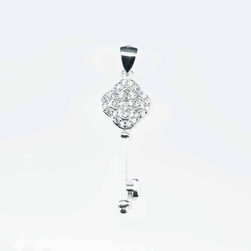 Pendant  Key  10x30mm. Circonia