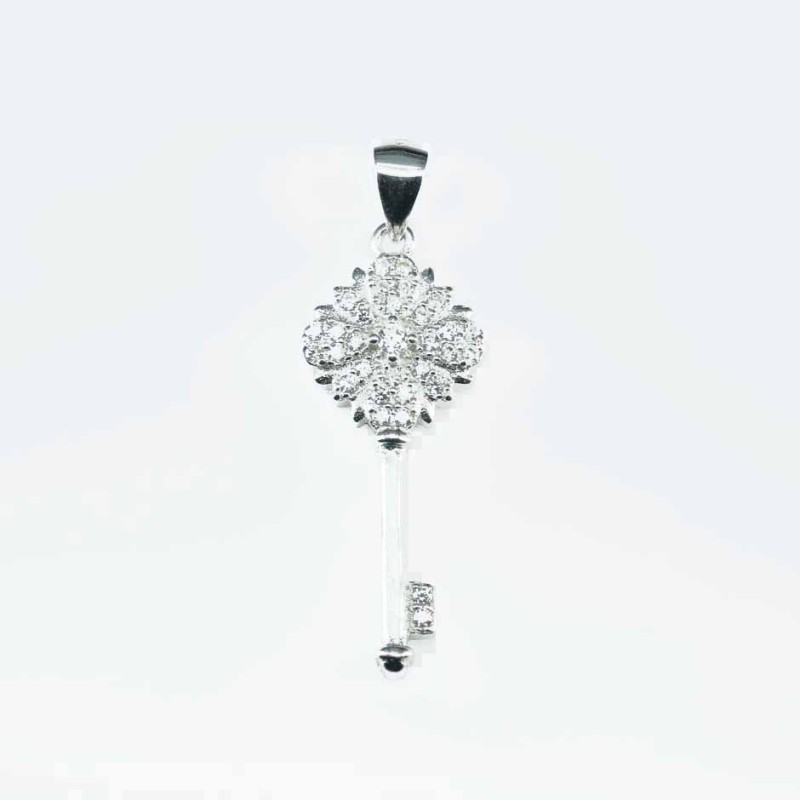 Pendant  Key  10x30mm. Circonia