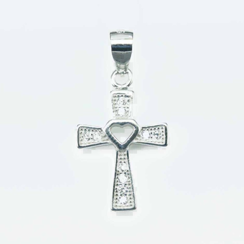 Pendant Cross 11x18mm. Circonia