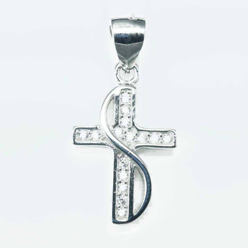 Pendant Cross 12x19mm. Circonia