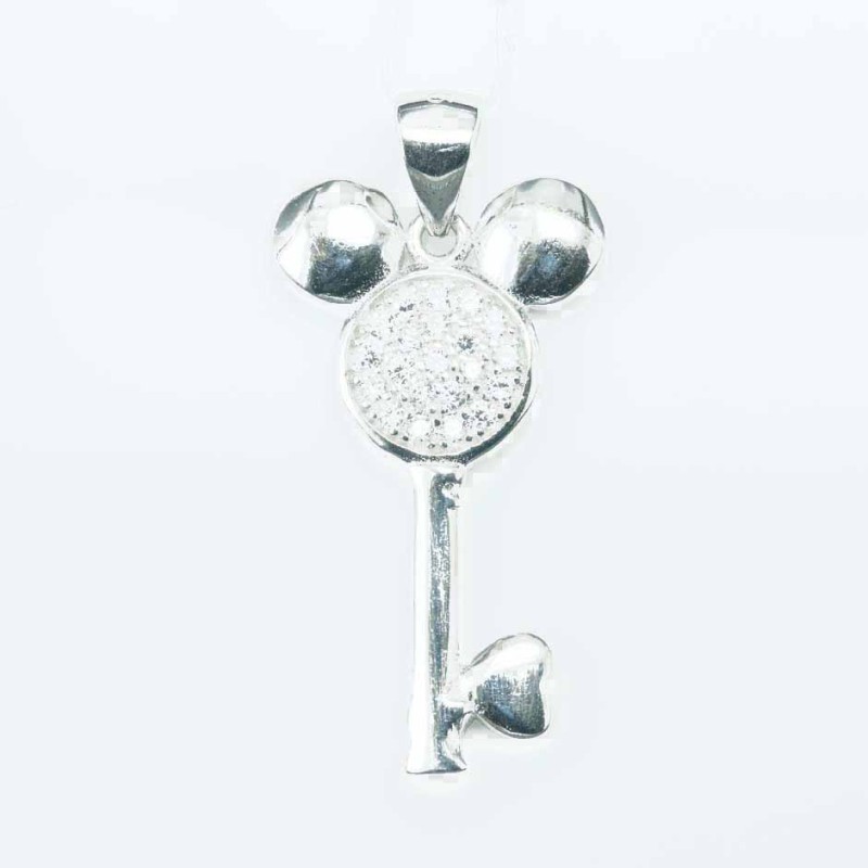 Pendant Key 15x21mm. Circonia