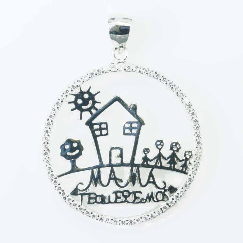 Pendant Fimily 27mm. Circonia