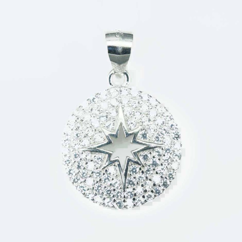 Pendant Round 16mm. Circonia