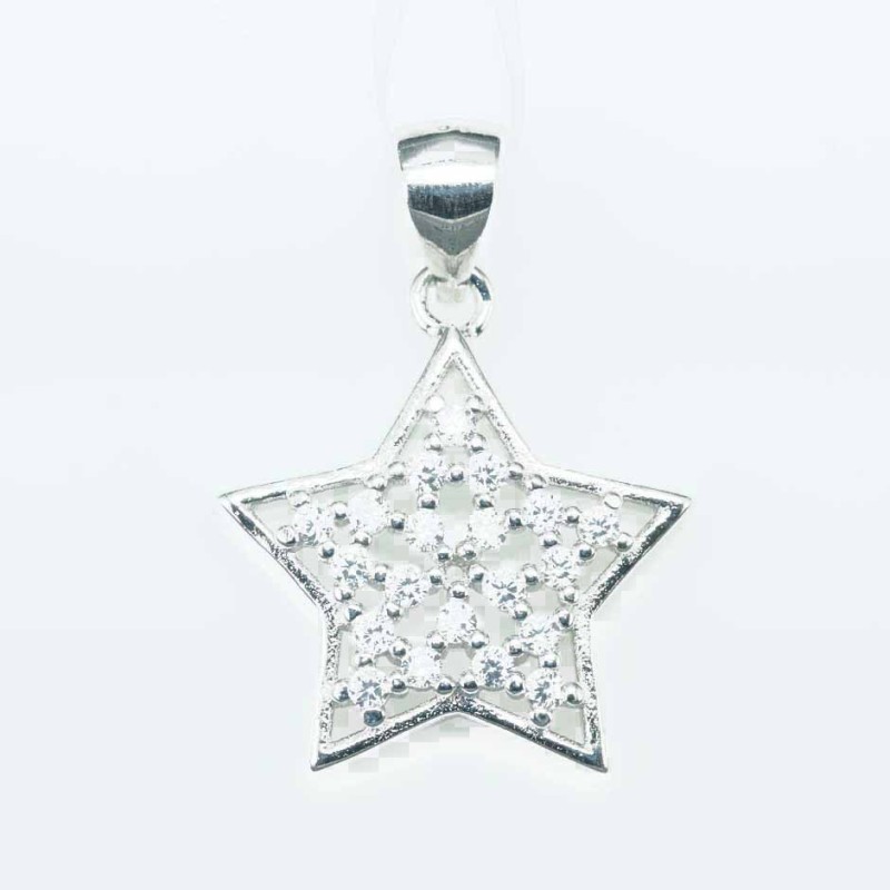 Pendant Star 19mm. Circonia