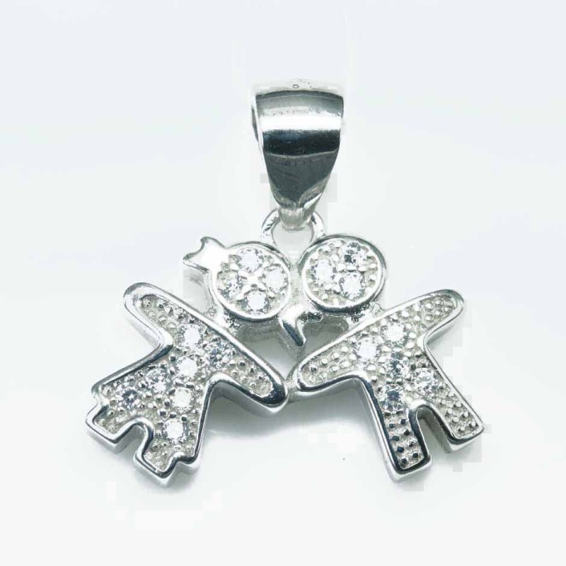 Pendant Boy And Girl 14x17mm. Circonia Pendant Boy And Girl 14x17mm. Circonia