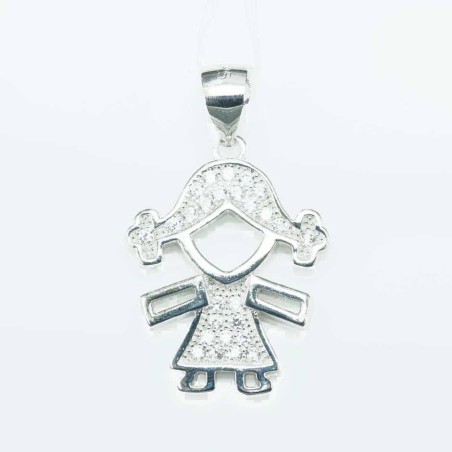 Pendant Girl 16x19mm. Circonia