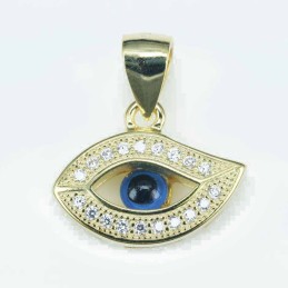 Pendant Eye 12x16mm. Circonia gold color