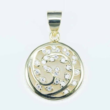 Pendant Tree of live 15mm. Circonia gold color