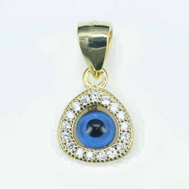 Pendant Eye 9x12mm. Circonia gold color