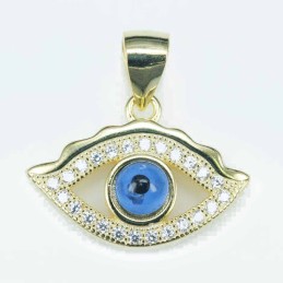 Pendant Eye 13x19mm. Circonia gold color