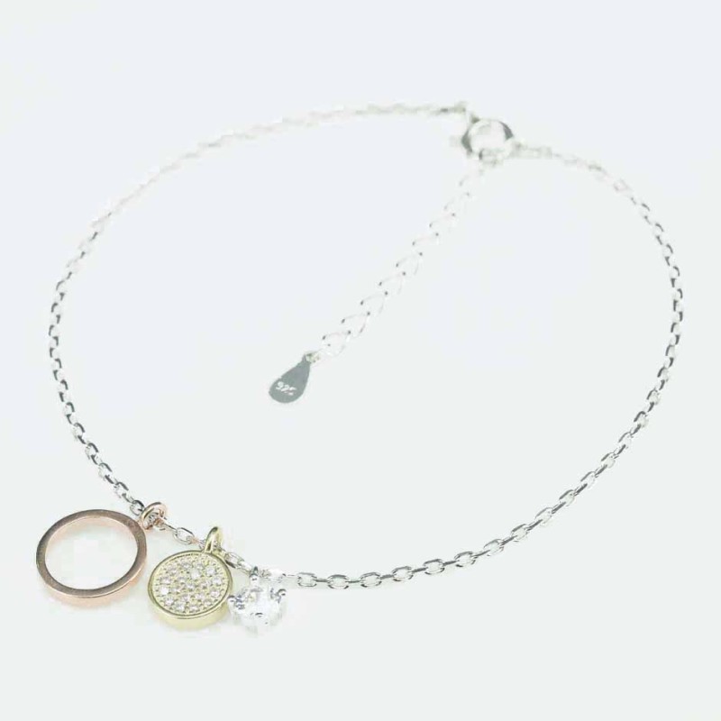 Bracelet Round 9mm. Circonia Silver 3,Color